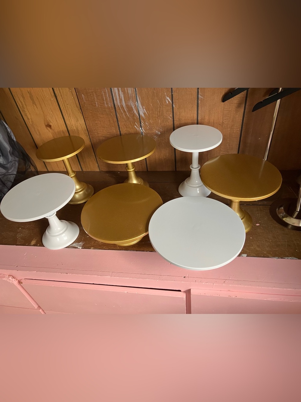 Gold and White Pedestal Cake Stands - Elegant Home Dining Display